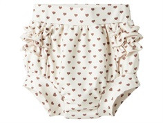 Lil Atelier swim trunks turtledove with brown hearts  